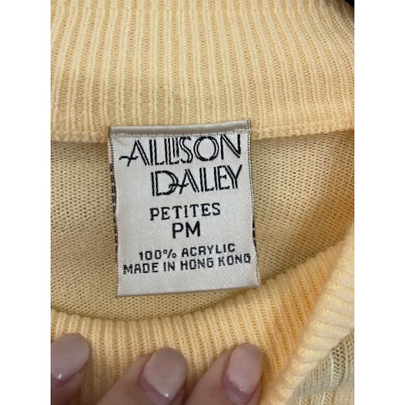 Allison Daley Yellow Sweater, Petite Med, Soft Knit, Spring Layering Essential - Picture 6 of 9
